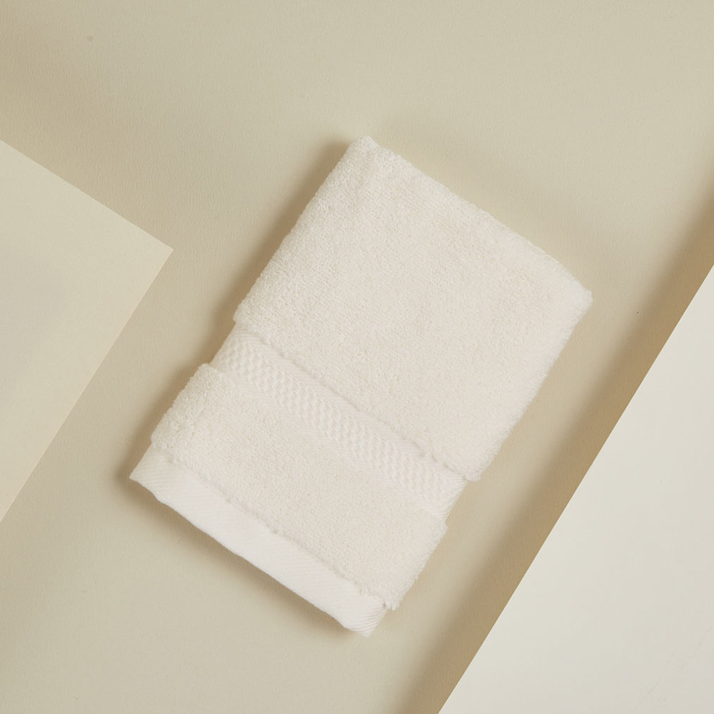 DAVID & MAISIE 純棉無撚紗絲柔洗臉方巾 樸實米